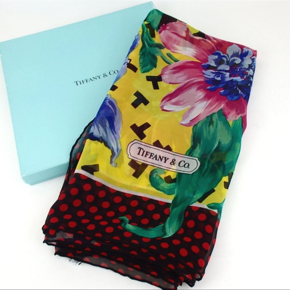 Tiffany & Co. Accessories - Tiffany & Co. Floral Scarf - Yellow, Red, Blue
